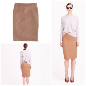 J. Crew No. 2 Pencil Skirt Double-Serge Wool Camel